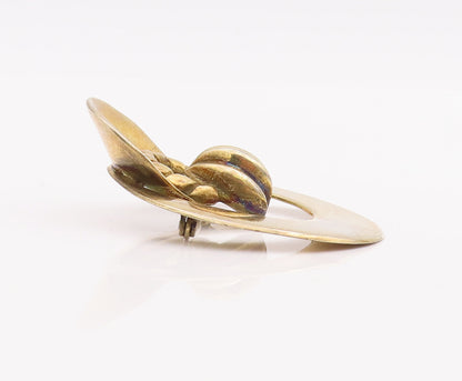 925 Sterling Silver Vintage Brooch Pin NATACHA BROOKS Golden Designer  BP11019