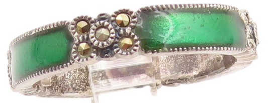 925 Sterling Silver Vintage Ring JUDITH JACK Antique Marcasite  Sz 8  RG32570