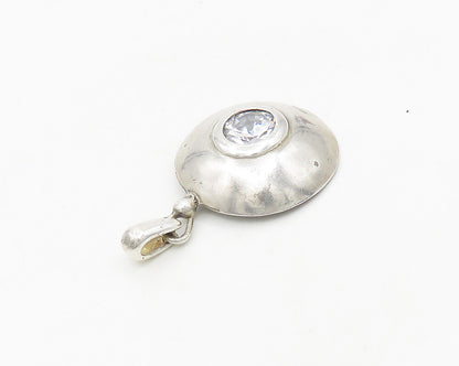 DESIGNER 925 Sterling Silver  Vintage Cubic Zirconia Dome Pendant  PT14910