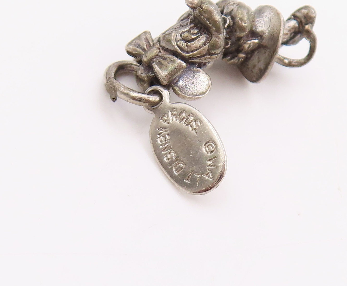925 Sterling Silver Vintage Pendant DISNEY Dark Tone 3D Mini Mouse Charm PT24549