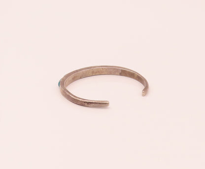 SOUTHWESTERN 925 Sterling Silver Vintage Minimalist Turquoise Bracelet BT9824