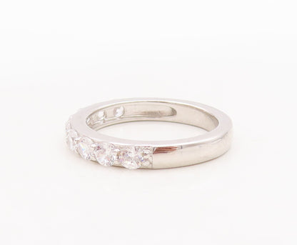 925 Sterling Silver Vintage Ring Minimalist Two Tone CZ Stackable  Sz 7  RG29470