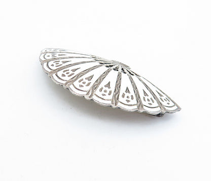 SIAM 925 Sterling Silver  Vintage Enamel Coated Hand Fan Brooch Pin  BP2410