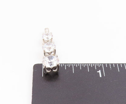 925 Sterling Silver  Vintage Shiny Graduating Cubic Zirconia Pendant  PT17400