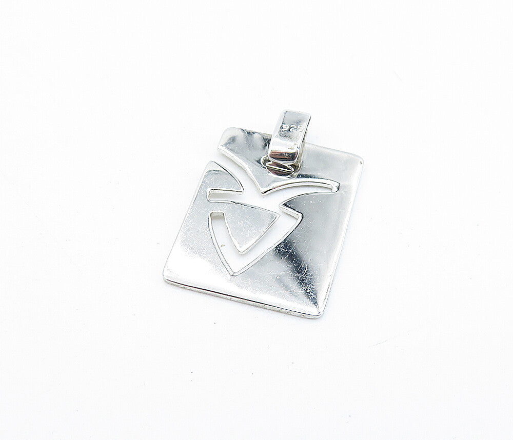 925 Sterling Silver  Shiny Petite Cut Out Aries Symbol Zodiac Pendant  PT5354