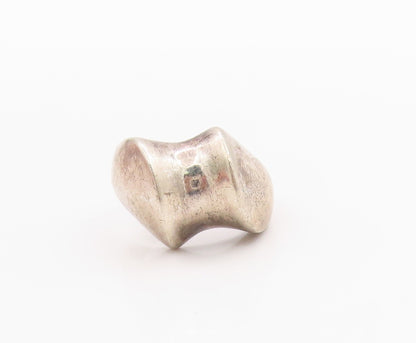 925 Sterling Silver Vintage Ring POLAND Modernist Wavy Curve Band  Sz 8  RG33668