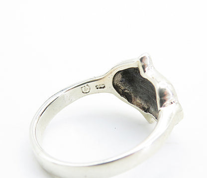 925 Sterling Silver  Vintage Shiny Swirl Pattern Hamsa Band Ring Sz 8.5 RG7835