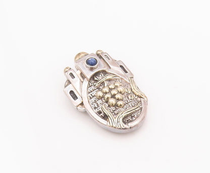 14k Gold 925 Sterling Silver Vintage Brooch Pin FRANK MEISLER Jerusalem  BP10802