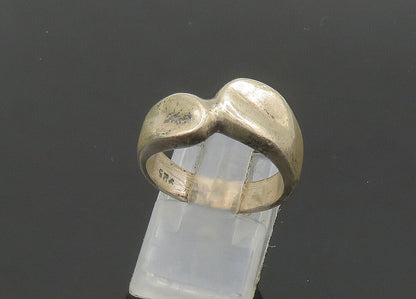 925 Sterling Silver  Vintage Shiny Smooth Bypass Band Ring Sz 8  RG21351