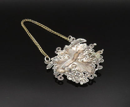 925 Sterling Silver  Vintage Grape Cluster & Leaf Orange Gin Liquor Tag TR3350