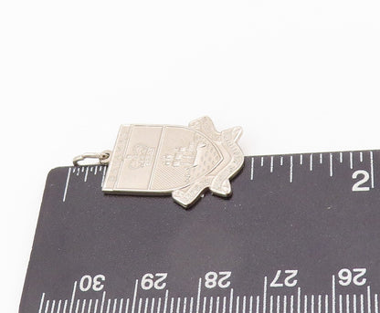 925 Sterling Silver Vintage Pendant Solid Carved Bahamas Navy Badge  PT23921
