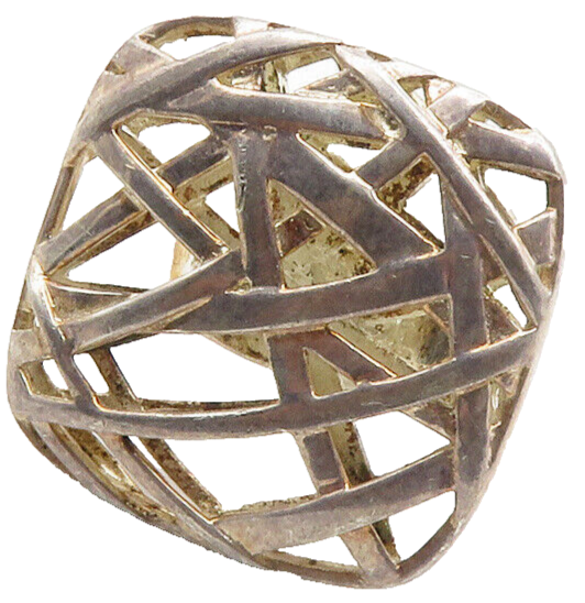 925 Sterling Silver  Vintage Interlaced Design Statement Ring Sz 7  RG13817