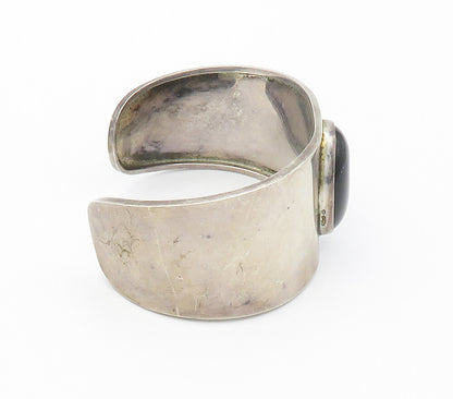 CII MEXICO 925 Sterling Silver  Vintage Black Onyx Cuff Bracelet  BT5930