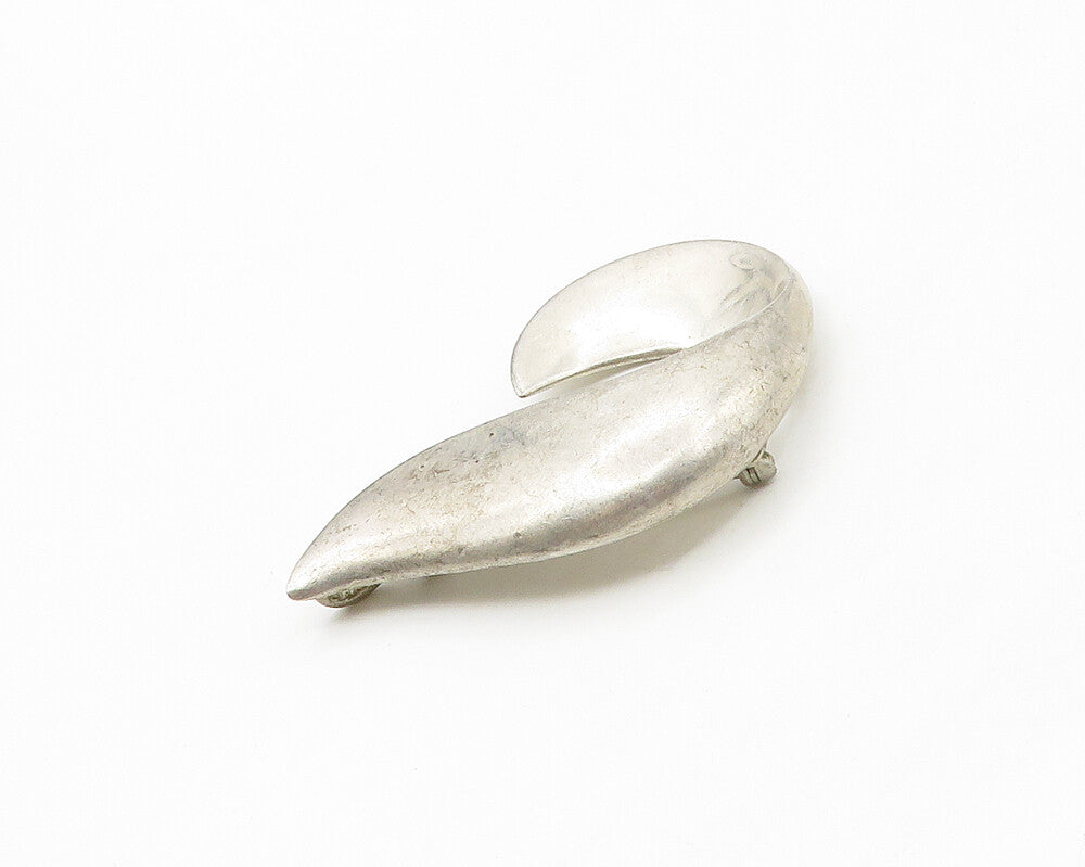 ESPO SIG 925 Sterling Silver  Vintage Smooth Shiny Swirl Brooch Pin  BP7032