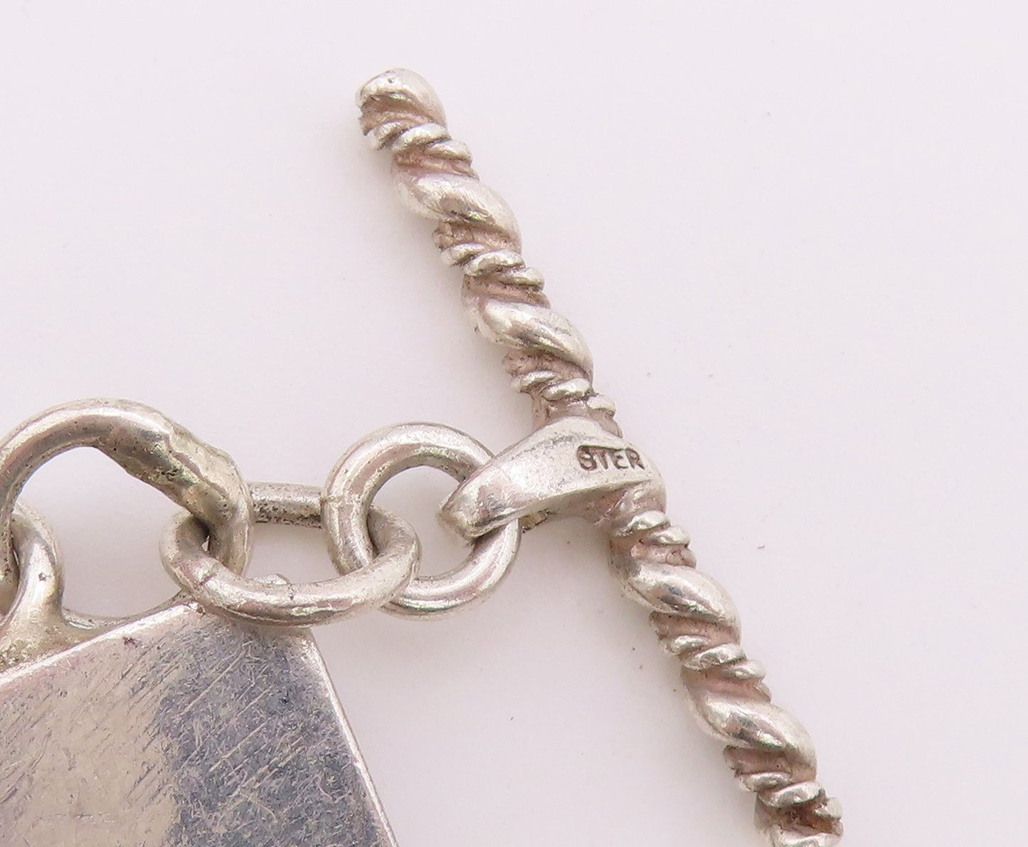 925 Sterling Silver Vintage Bracelet Modernist Geometric Square Link  BT12210
