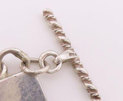 925 Sterling Silver Vintage Bracelet Modernist Geometric Square Link  BT12210