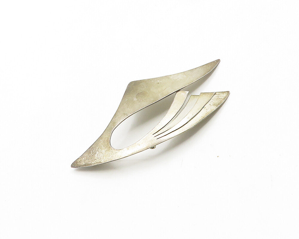 MEXICO 925 Sterling Silver  Vintage Modernist Designed Brooch Pin  BP7635