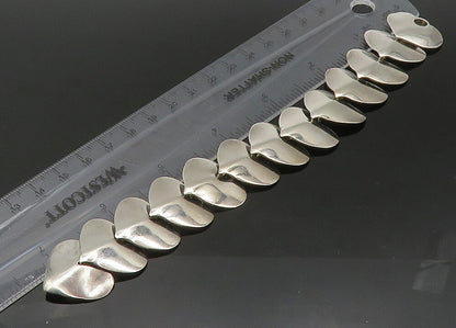 ESPO 925 Sterling Silver  Vintage Shiny Love Hearts Chain Bracelet  BT8704
