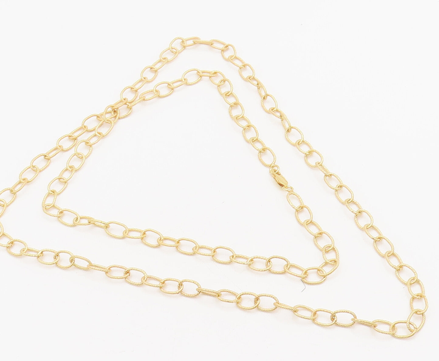 925 Sterling Silver  Vintage Gold Plated Twisted Rope Ring Necklace  NE4073