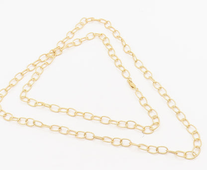925 Sterling Silver  Vintage Gold Plated Twisted Rope Ring Necklace  NE4073