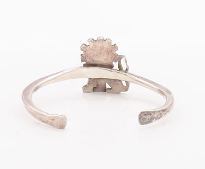 925 Sterling Silver Vintage Bracelet Minimalist Carved Sitting Baby Lion BT10343