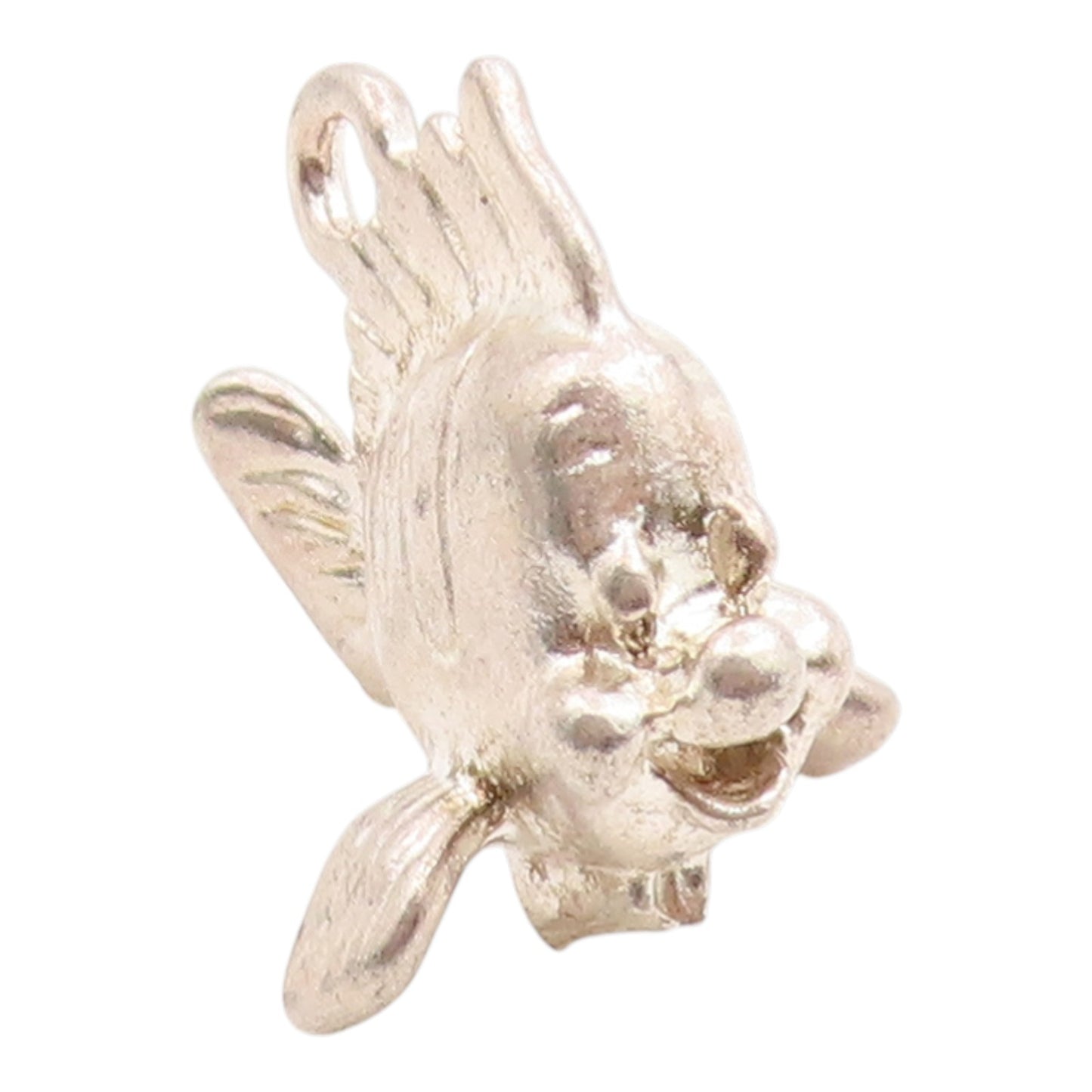 925 Sterling Silver Vintage Pendant Classic Etched Tropical Fish Charm  PT26262