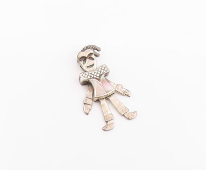 925 Sterling Silver Vintage Pendant Mother Of Pearl Inlay Circus Clown  PT26128