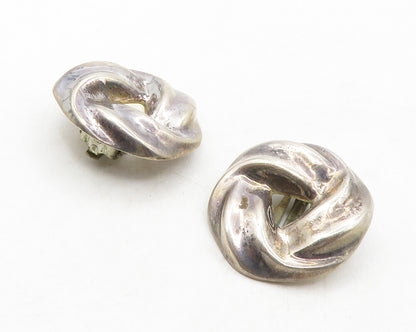 BARRA 925 Silver  Vintage Dark Tone Love Knot Non Pierce Earrings  EG6770