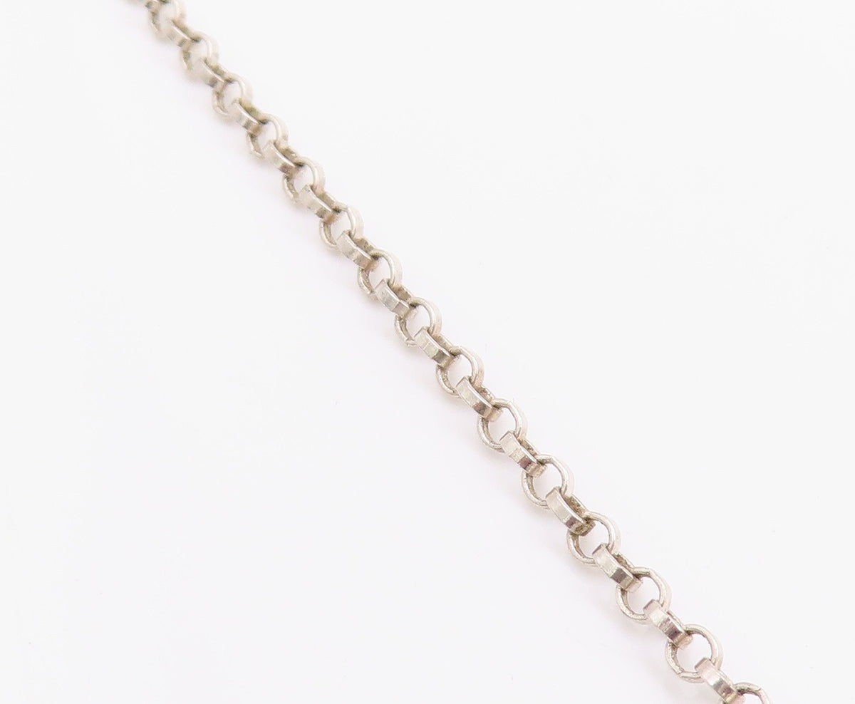 925 Sterling Silver Vintage Necklace Brutalist Animal Tooth Design   NE4585
