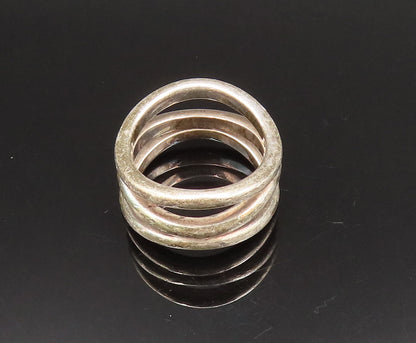 EMPORIO ARMANI 925 Silver  Vintage Modernist Wavy Open Band Ring Sz 7  RG25717