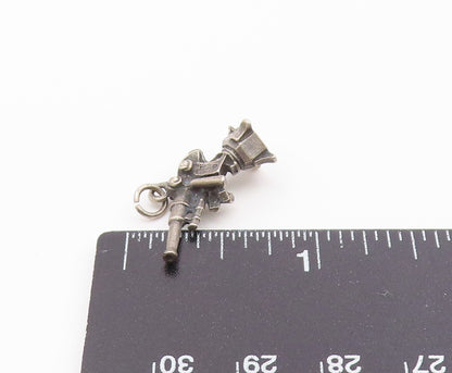 925 Sterling Silver  Vintage Missile Launcher Motif Charm Pendant  PT21837
