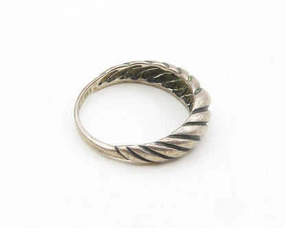 KABANA 925 Sterling Silver Vintage Dark Tone Twist Dome Band Ring Sz 6 RG18073