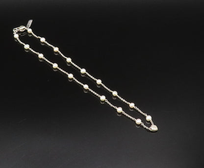 LILY RACHEL 925 Sterling Silver Vintage Freshwater Pearls Love Necklace  NE3965