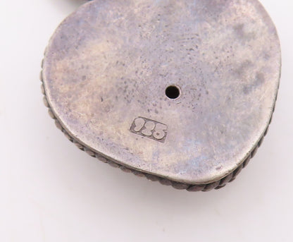 925 Sterling Silver  Vintage Dark Tone Love Heart Dome Twist Pendant  PT16305