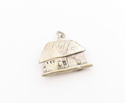 925 Sterling Silver Vintage Pendant Black Forest Mill House Charm MOVES  PT25014