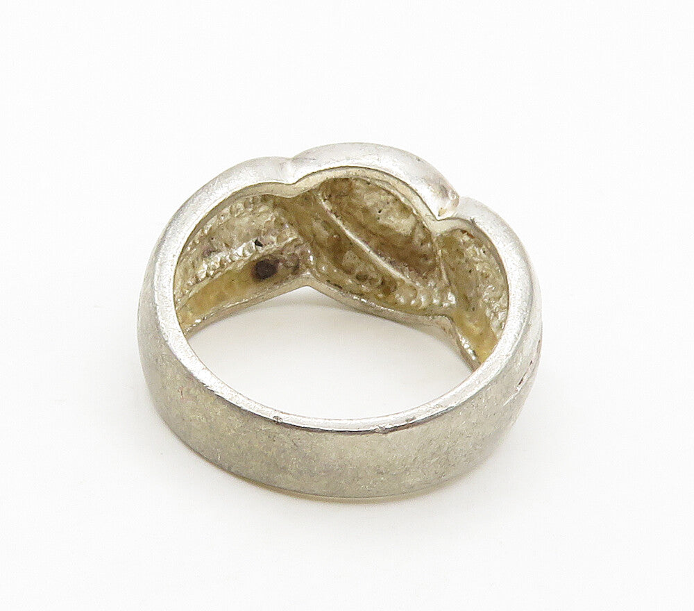 925 Sterling Silver  Vintage Dark Tone Shiny Smooth Band Ring Sz 6  RG15561