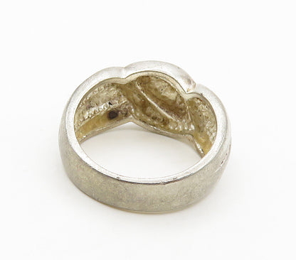 925 Sterling Silver  Vintage Dark Tone Shiny Smooth Band Ring Sz 6  RG15561