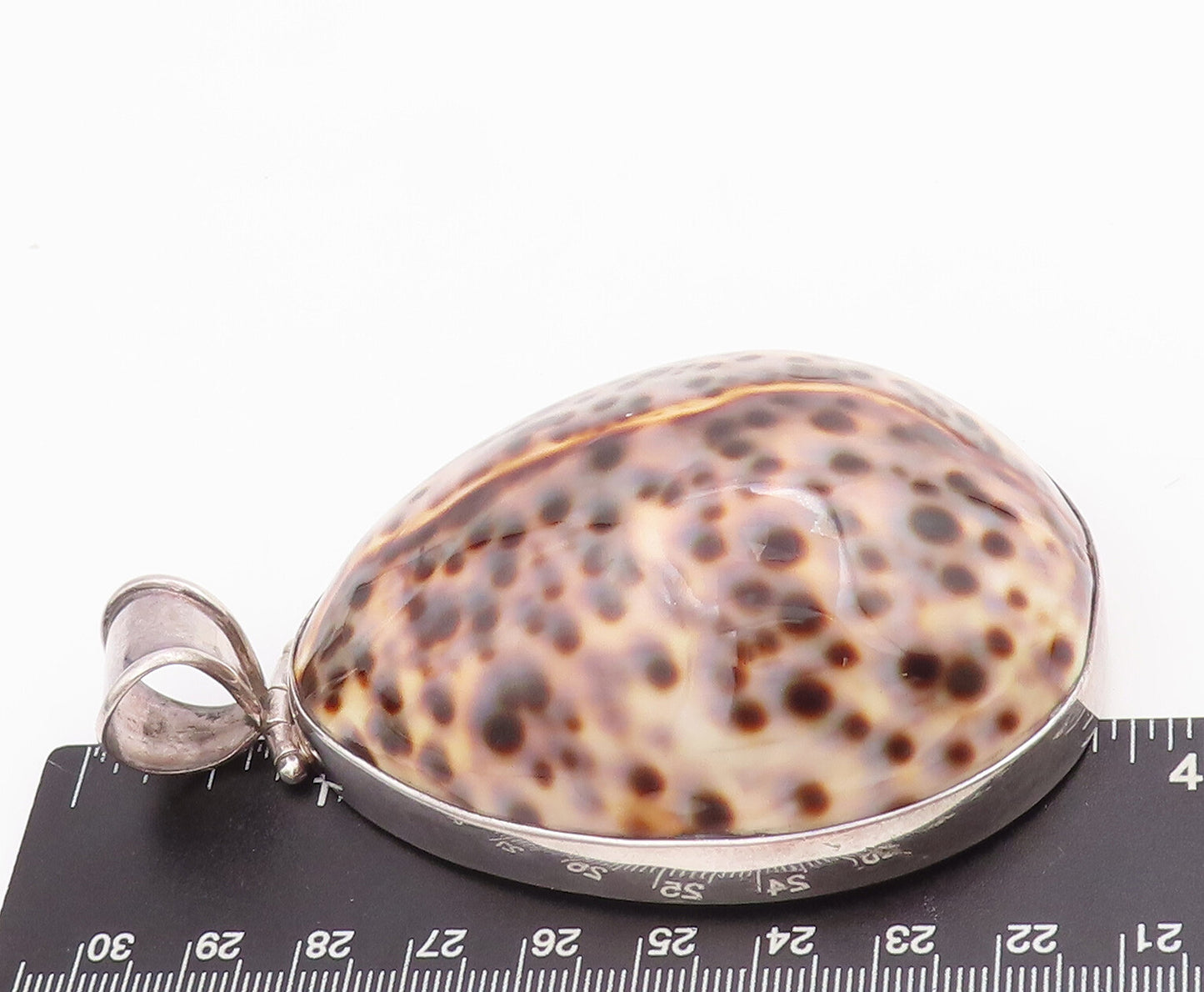 925 Sterling Silver Vintage Pendant Large Domed Bug Shape Gemstone  PT22859