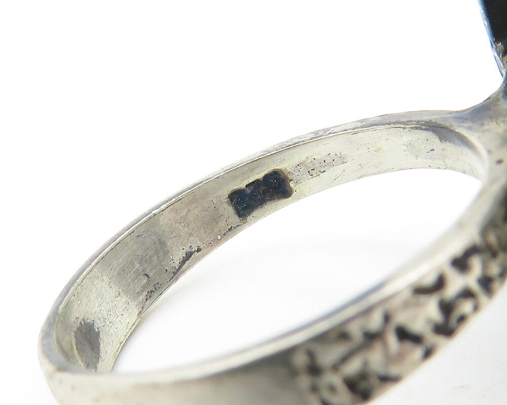 925 Sterling Silver  Vintage Tear Drop Design Cocktail Ring Sz 7.5  RG10808