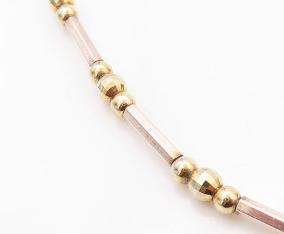 925 Sterling Silver Vintage Necklace Sphere & Cylinder Chain  NE4575