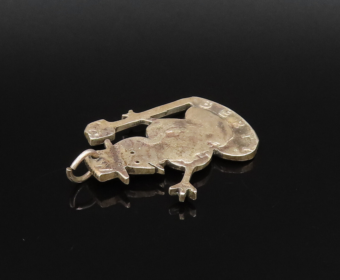925 Sterling Silver  Vintage Minimalist Frosty Snowman Drop Pendant  PT21744