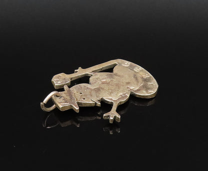 925 Sterling Silver  Vintage Minimalist Frosty Snowman Drop Pendant  PT21744