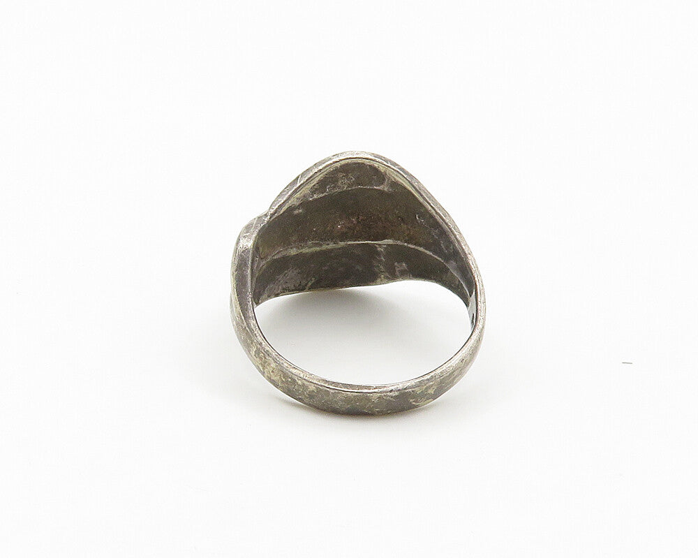 925 Sterling Silver  Vintage Dark Tone Smooth Tapered Band Ring Sz 9  RG17734