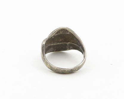 925 Sterling Silver  Vintage Dark Tone Smooth Tapered Band Ring Sz 9  RG17734
