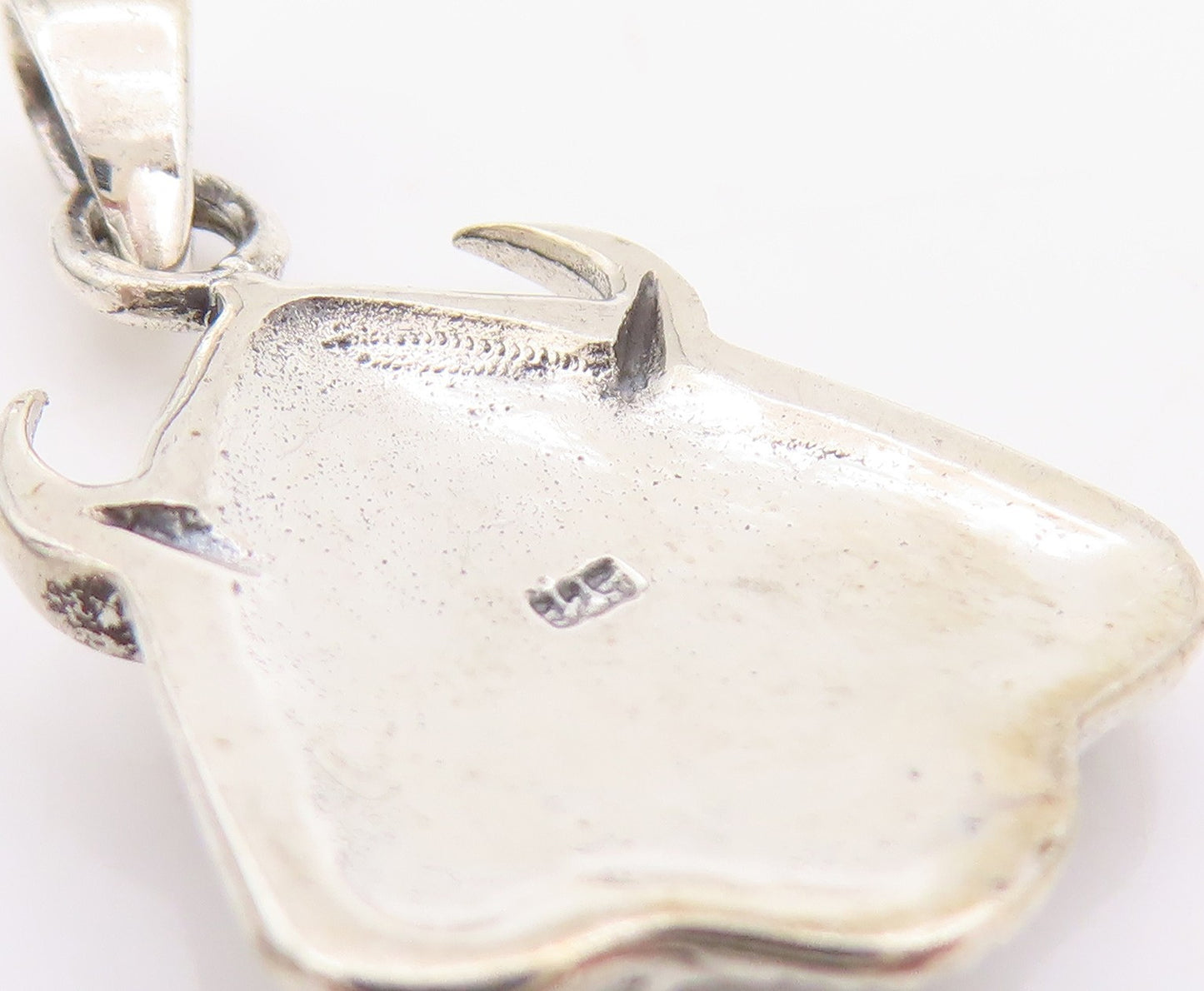 925 Sterling Silver Vintage Pendant Dark Tone Carved Viking Head Charm  PT24431