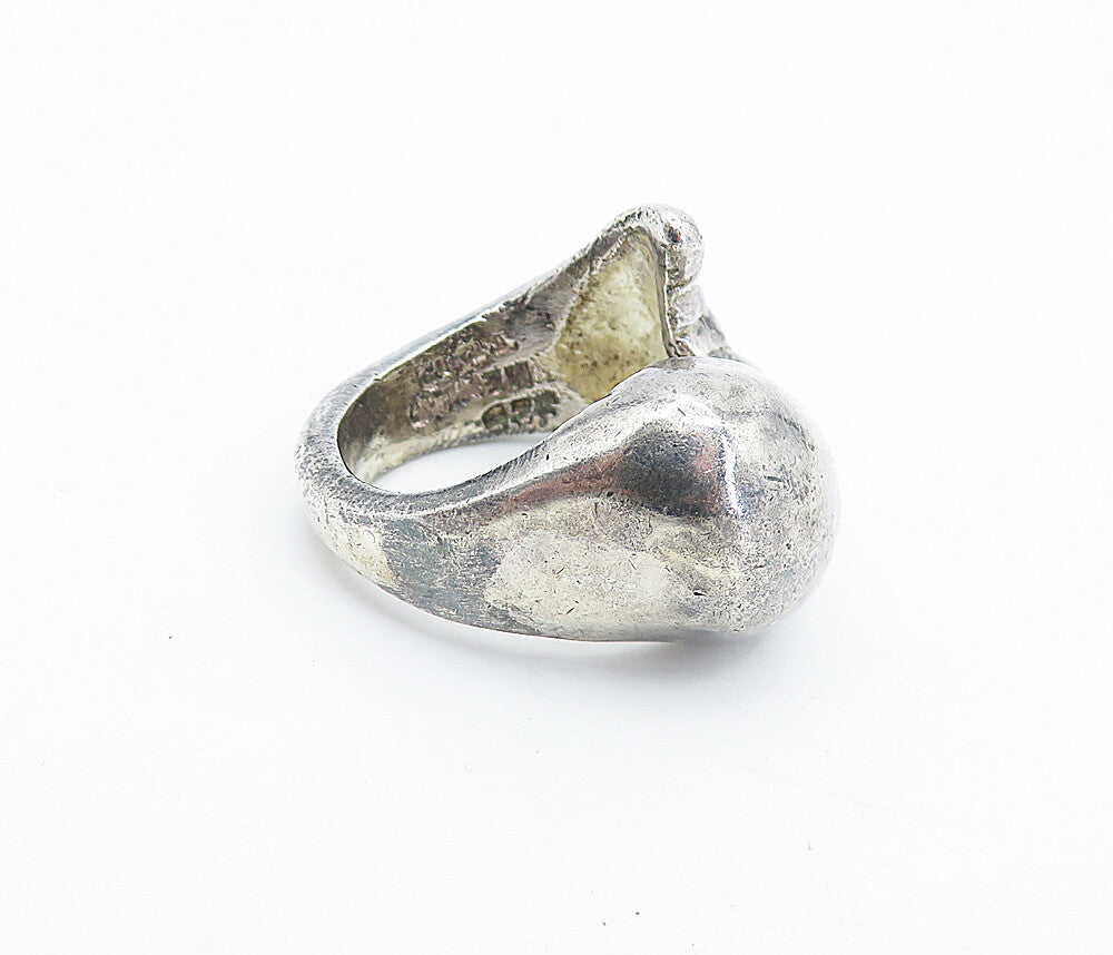 MEXICO 925 Silver  Vintage Shiny Fluted Shrimp Dome Band Ring Sz 7  RG6968