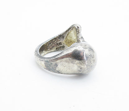 MEXICO 925 Silver  Vintage Shiny Fluted Shrimp Dome Band Ring Sz 7  RG6968