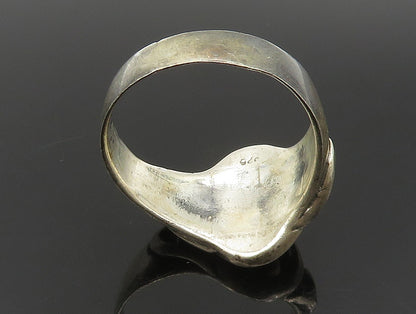 925 Silver Vintage Dark Tone Religious Cross Signet Ring  Sz 13  RG24179