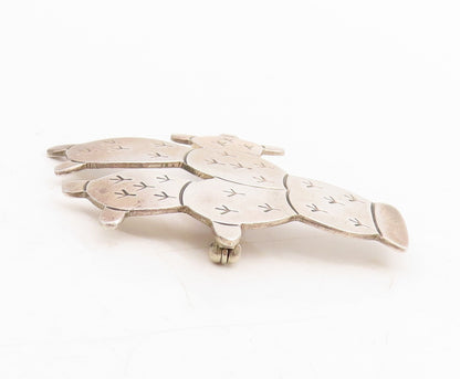 925 Sterling Silver Vintage Brooch Pin MEXICO Solid Etched Cactus  BP11463