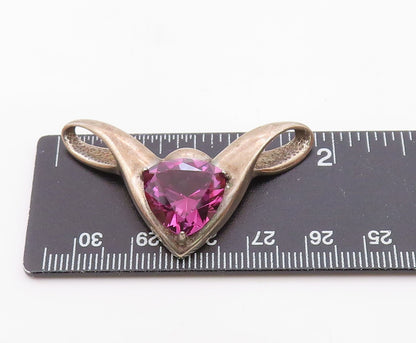 DAVID SIGAL 925 Silver  Vintage Unique Purple Garnet Wings Pendant  PT21521